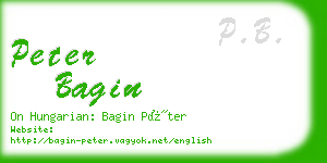 peter bagin business card